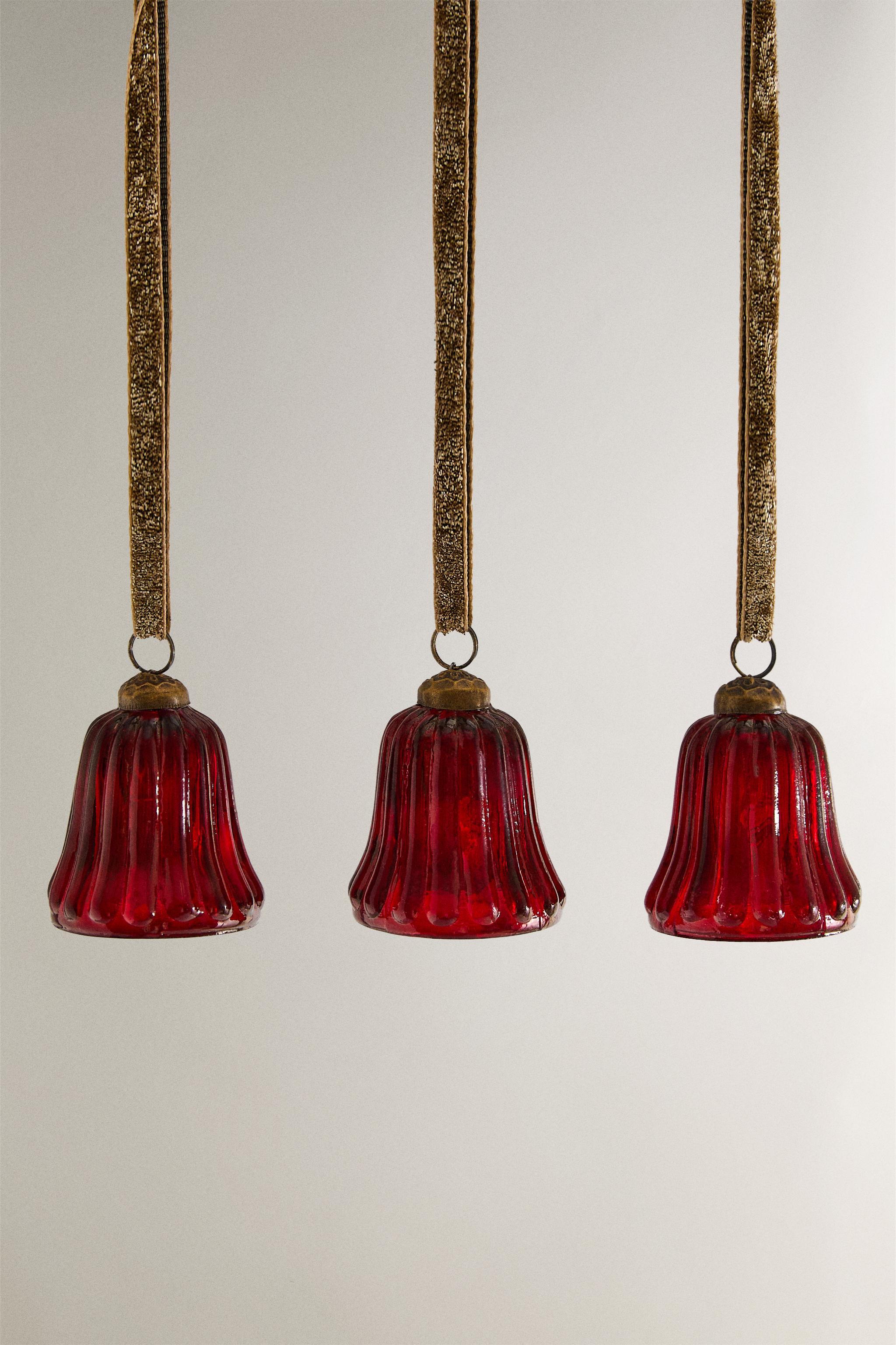 LOT DE DÉCORATIONS POUR SAPIN CLOCHES (LOT DE 3)